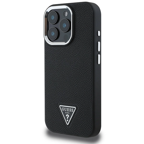 Guess Grained Triangle MagSafe case for iPhone 16 Pro - blackeng