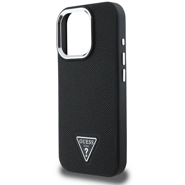 Guess Grained Triangle MagSafe case for iPhone 16 Pro - blackeng