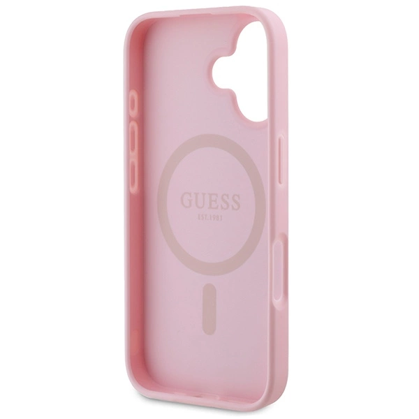 Guess Peony Script Logo MagSafe iPhone 16 Plus Case - Pinkeng