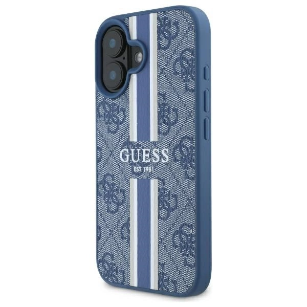 Guess 4G Printed Stripes MagSafe case for iPhone 16 - blueeng
