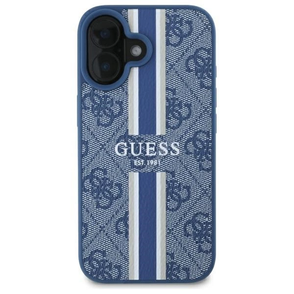 Guess 4G Printed Stripes MagSafe case for iPhone 16 - blueeng
