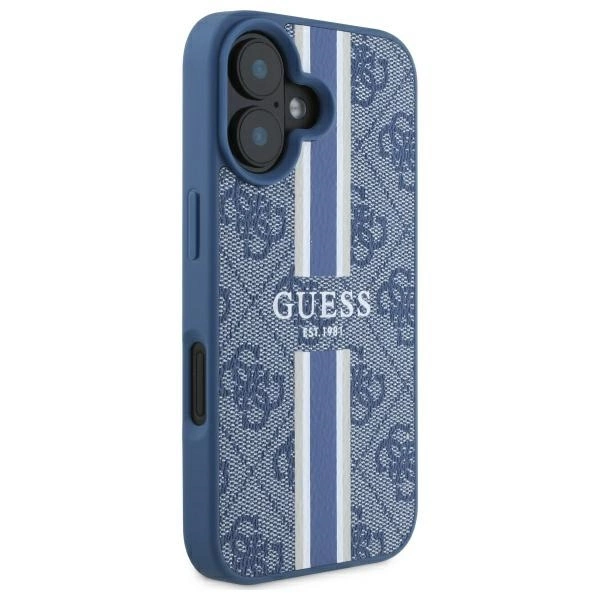 Guess 4G Printed Stripes MagSafe case for iPhone 16 - blueeng