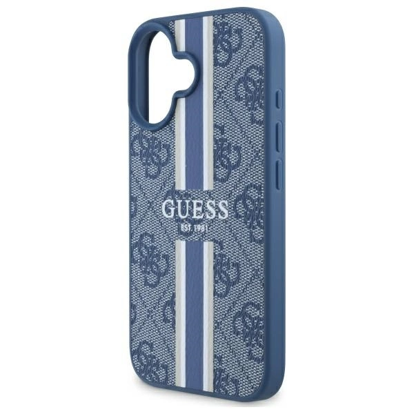 Guess 4G Printed Stripes MagSafe case for iPhone 16 - blueeng