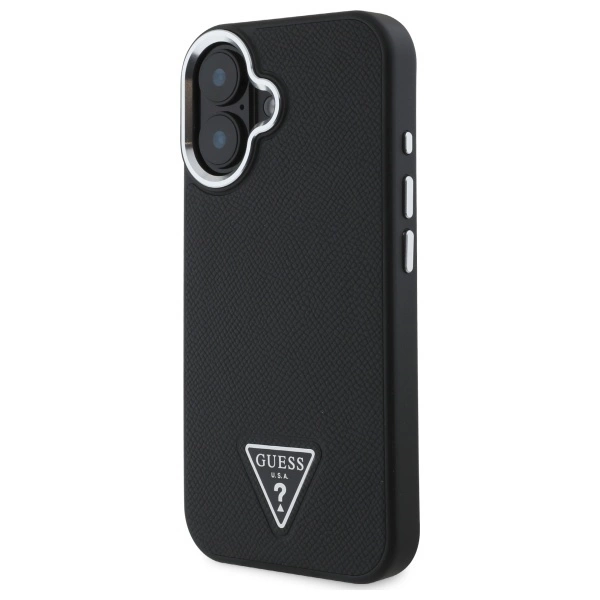 Guess Grained Triangle MagSafe case for iPhone 16 - blackeng