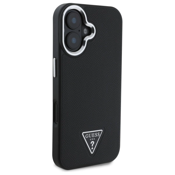 Guess Grained Triangle MagSafe case for iPhone 16 - blackeng