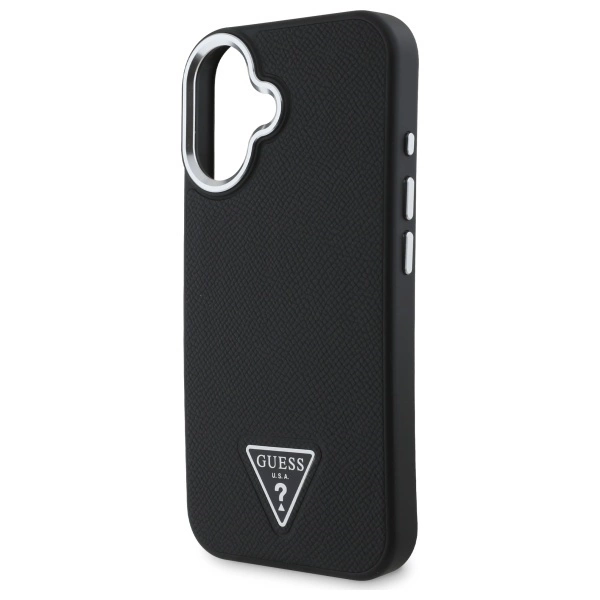 Guess Grained Triangle MagSafe case for iPhone 16 - blackeng