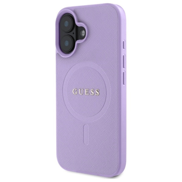 Guess Saffiano MagSafe iPhone 16 Case - Purpleeng
