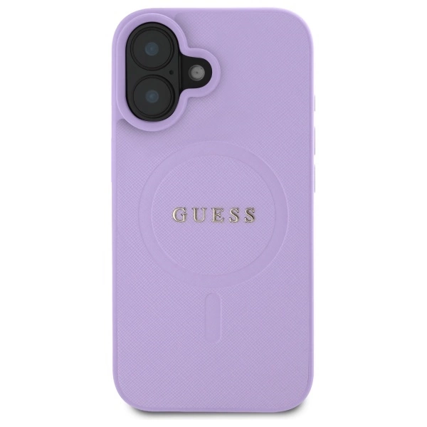 Guess Saffiano MagSafe iPhone 16 Case - Purpleeng
