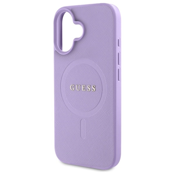 Guess Saffiano MagSafe iPhone 16 Case - Purpleeng