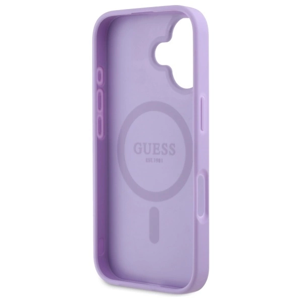 Guess Saffiano MagSafe iPhone 16 Case - Purpleeng