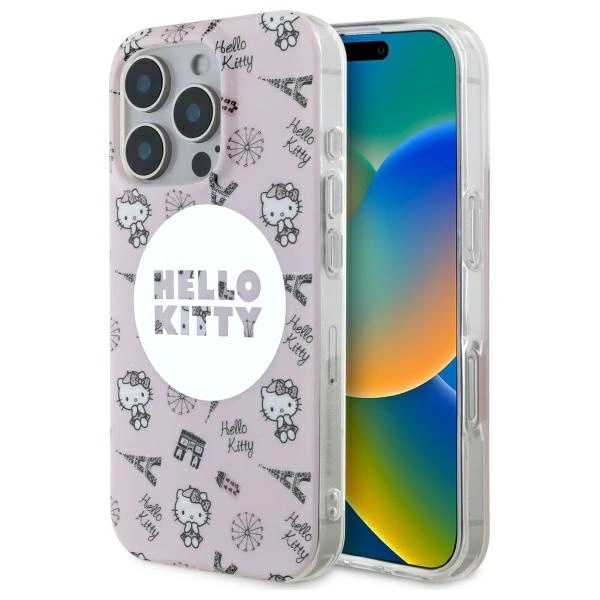 Hello Kitty IML All Over Paris Magsafe iPhone 16 Pro Case - Pinkeng