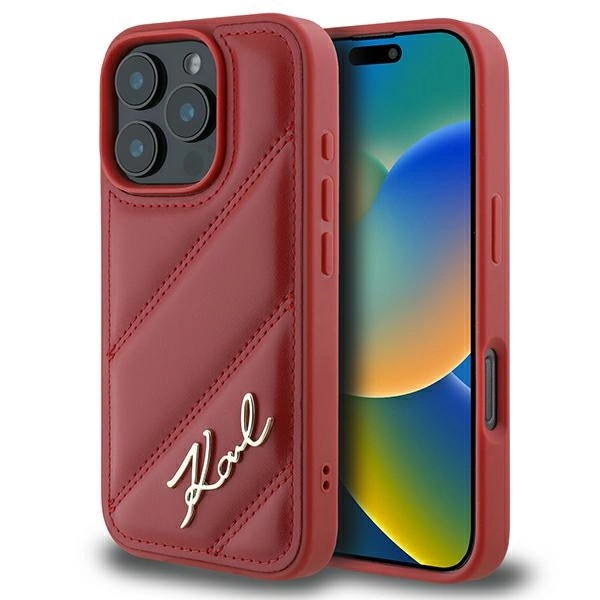 Karl Lagerfeld Quilted Signature iPhone 16 Pro Case - Redeng