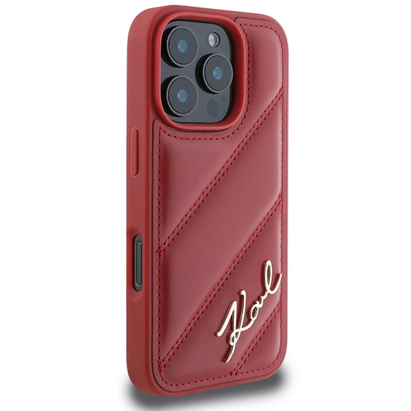Karl Lagerfeld Quilted Signature iPhone 16 Pro Case - Redeng
