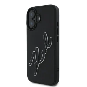 Karl Lagerfeld 3D Rubber Signature iPhone 16 Case - Blackeng
