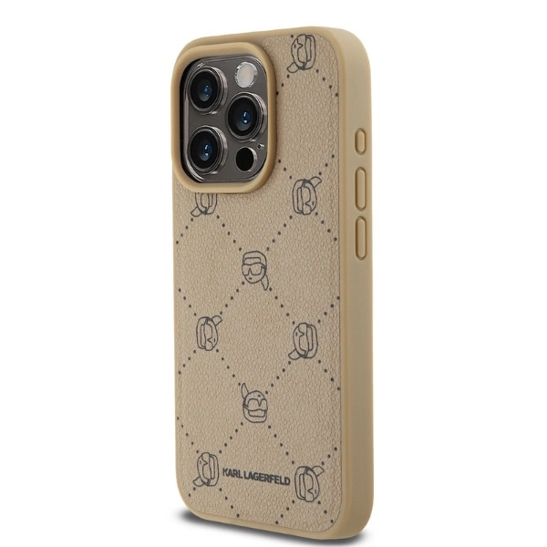 Karl Lagerfeld Magsafe Karl Head iPhone 15 Pro Case - Beigeeng