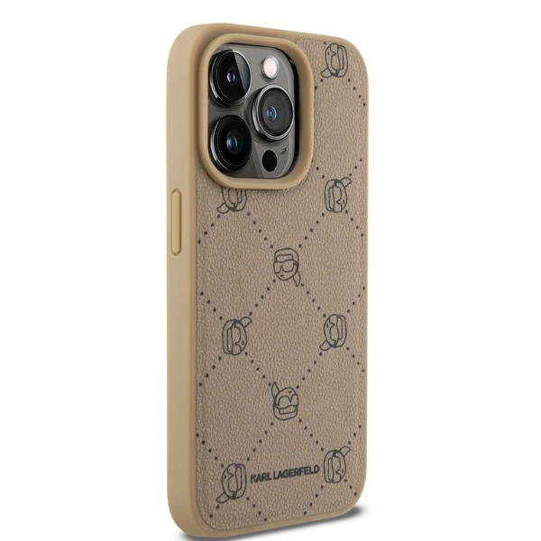 Karl Lagerfeld Magsafe Karl Head iPhone 15 Pro Case - Beigeeng