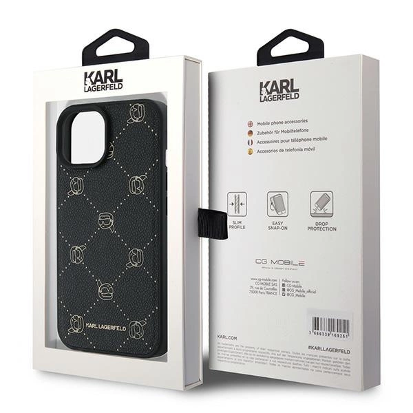 Karl Lagerfeld Karl Head MagSafe Case for iPhone 15 Plus - Blackeng