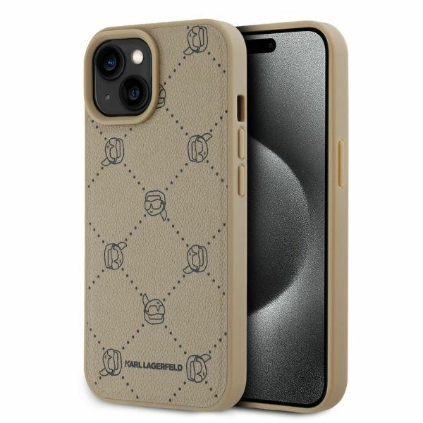 Karl Lagerfeld Magsafe Karl Head iPhone 15 Case - Beigeeng