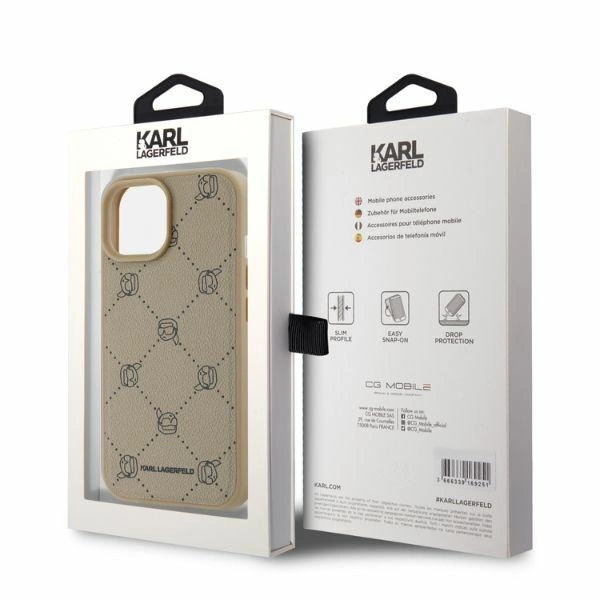 Karl Lagerfeld Magsafe Karl Head iPhone 15 Case - Beigeeng