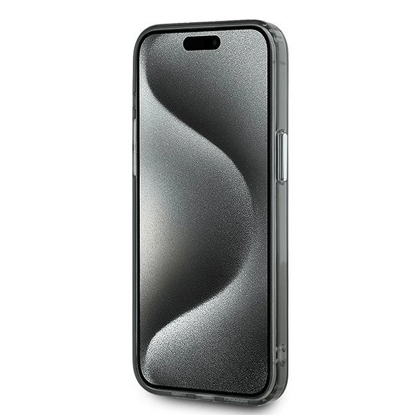 Karl Lagerfeld IML Monogram Karl & Choupette Head MagSafe Case for iPhone 15 Pro Max - Blackeng