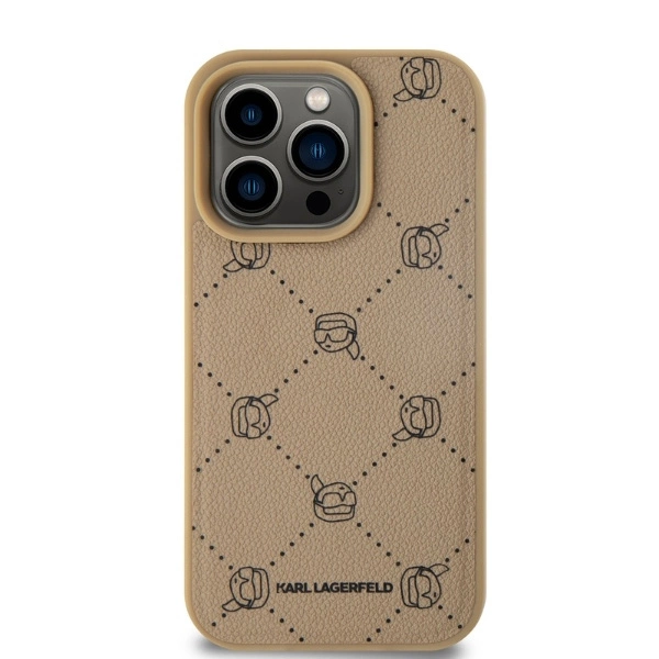 Karl Lagerfeld Magsafe Karl Head Case for iPhone 15 Pro Max - Beigeeng