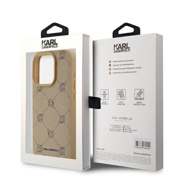 Karl Lagerfeld Magsafe Karl Head Case for iPhone 15 Pro Max - Beigeeng