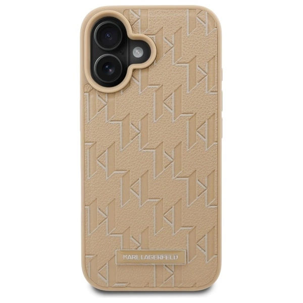 Karl Lagerfeld Hot Stamp Magsafe iPhone 16 Case - Beigeeng
