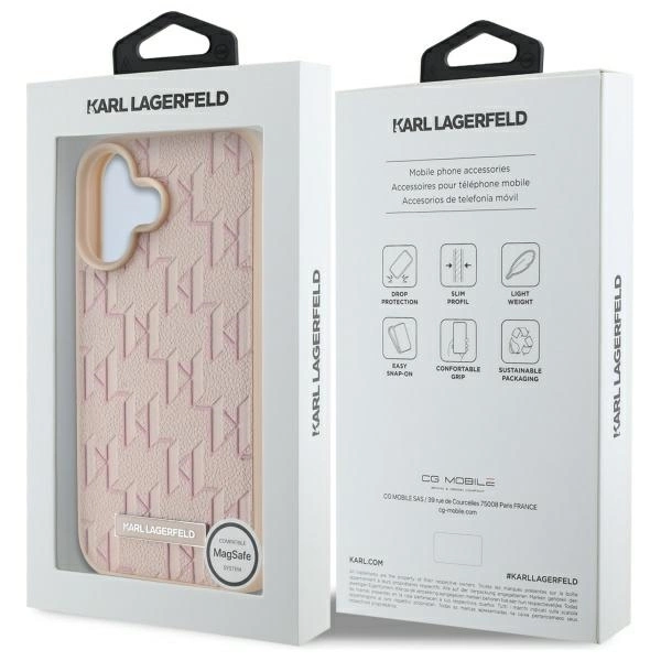Karl Lagerfeld Hot Stamp Magsafe iPhone 16 Case - Pinkeng