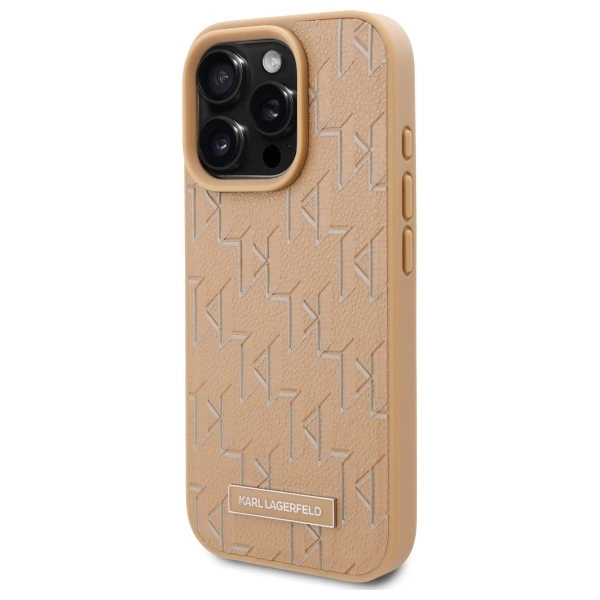 Karl Lagerfeld Hot Stamp Magsafe iPhone 16 Pro Max Case - Beigeeng