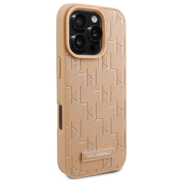 Karl Lagerfeld Hot Stamp Magsafe iPhone 16 Pro Max Case - Beigeeng