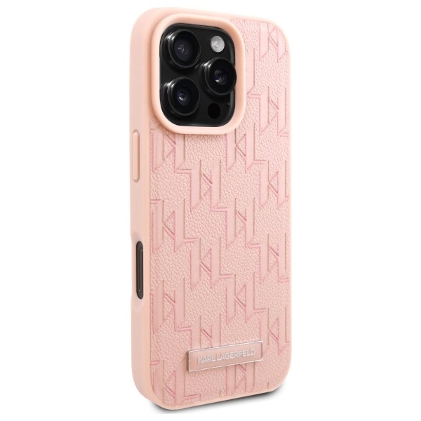 Karl Lagerfeld Hot Stamp Magsafe iPhone 16 Pro Max Case - Pinkeng