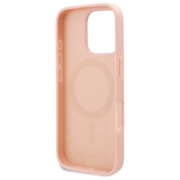 Karl Lagerfeld Hot Stamp Magsafe iPhone 16 Pro Max Case - Pinkeng