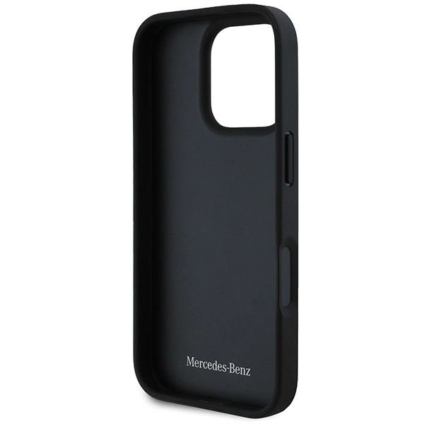 Mercedes MB Waves Leather iPhone 16 Pro Case - Blackeng