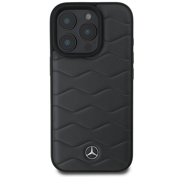 Mercedes MB Waves Leather iPhone 16 Pro Max Case - Grayeng
