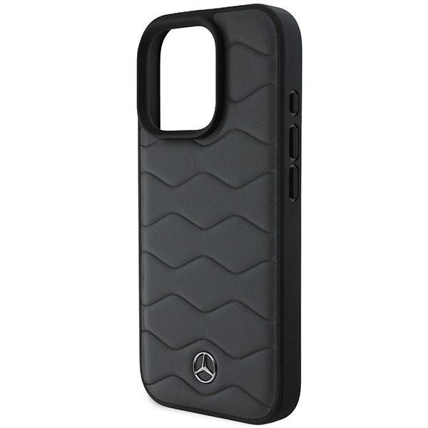 Mercedes MB Waves Leather iPhone 16 Pro Max Case - Grayeng