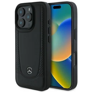 Mercedes Leather Urban Case for iPhone 16 Pro Max - Blackeng