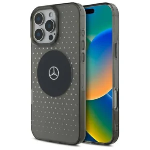 Mercedes MB Case Star Pattern for iPhone 16 Pro - Blackeng