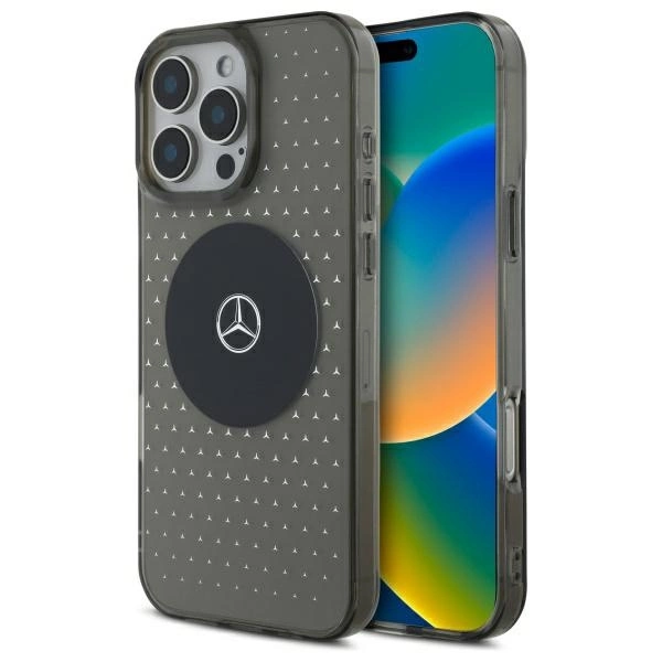 Mercedes MB Case Star Pattern for iPhone 16 Pro - Blackeng