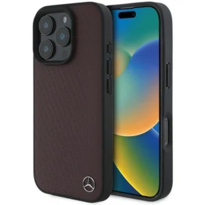 Mercedes MB Wood Imitation Leather MagSafe iPhone 16 Pro Case - Redeng
