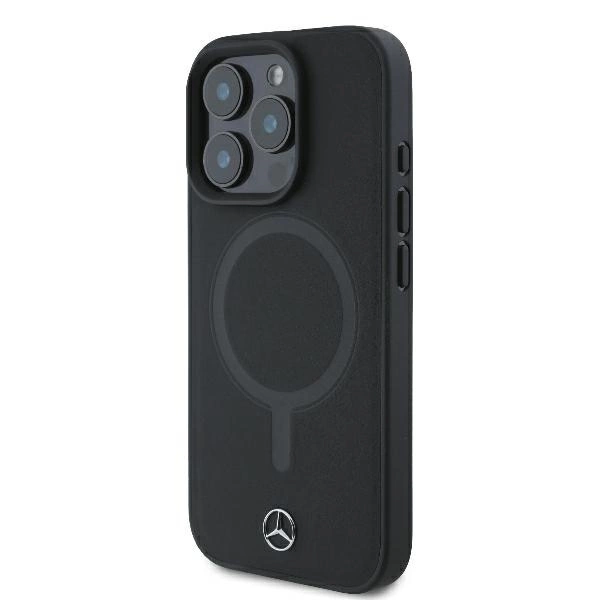 Mercedes Smooth Leather MagSafe iPhone 16 Pro Case - Blackeng