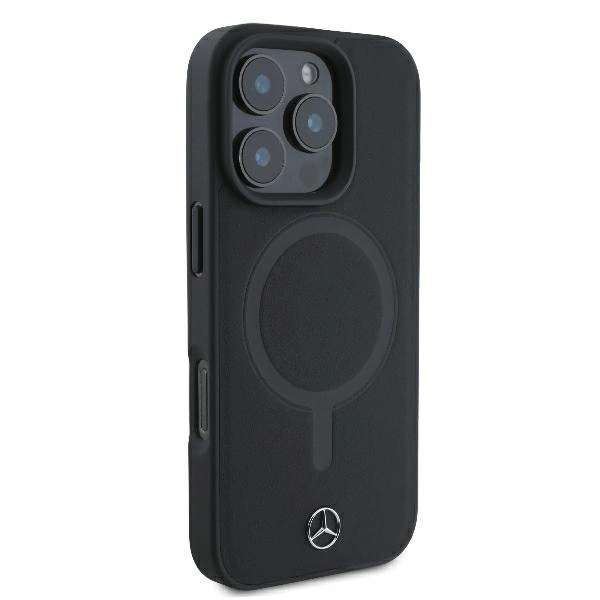 Mercedes Smooth Leather MagSafe iPhone 16 Pro Case - Blackeng