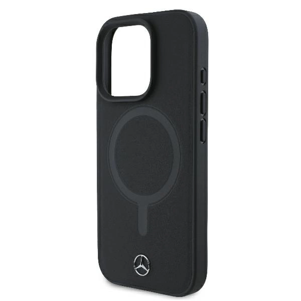 Mercedes Smooth Leather MagSafe iPhone 16 Pro Case - Blackeng