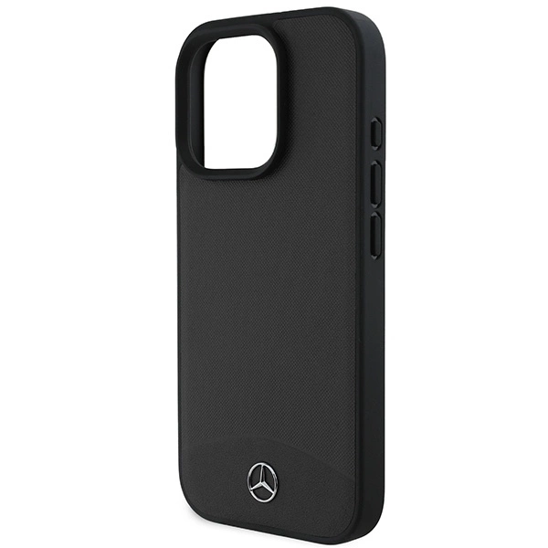 Mercedes Textured And Plain Leather MagSafe case for iPhone 16 Pro Max - blackeng