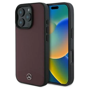 Mercedes Textured And Plain Leather MagSafe case for iPhone 16 Pro Max - redeng