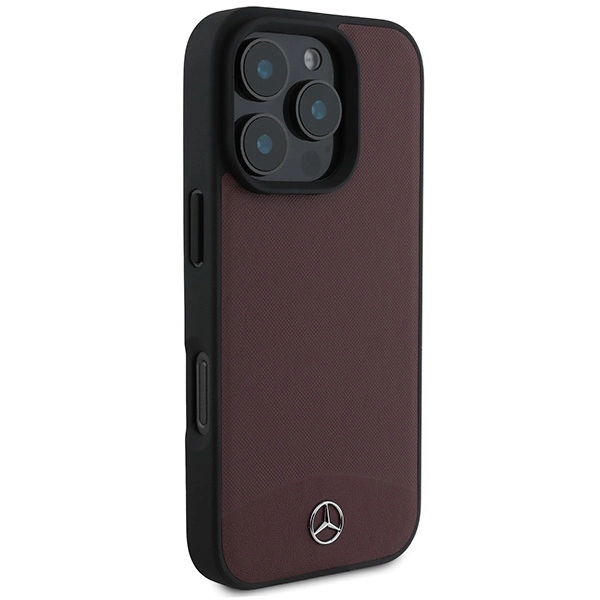 Mercedes Textured And Plain Leather MagSafe case for iPhone 16 Pro Max - redeng