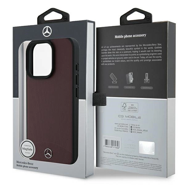 Mercedes Textured And Plain Leather MagSafe case for iPhone 16 Pro Max - redeng