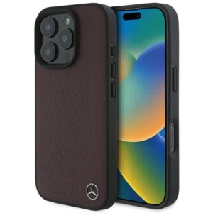 Mercedes MB Wood Imitation Leather MagSafe Case for iPhone 16 Pro Max - Redeng