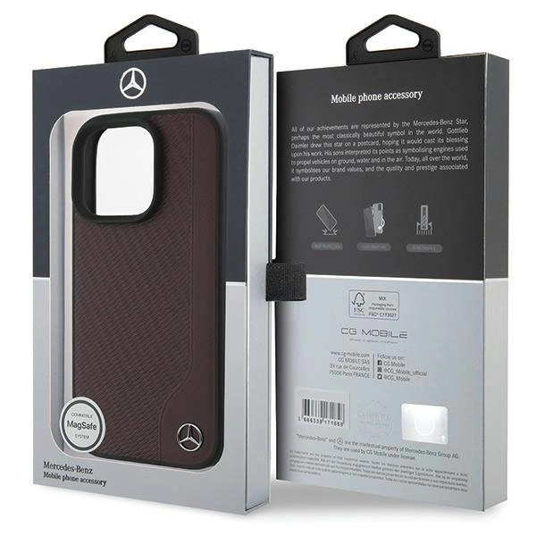 Mercedes MB Wood Imitation Leather MagSafe Case for iPhone 16 Pro Max - Redeng
