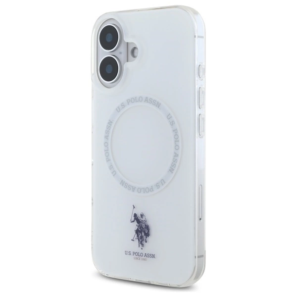 US Polo IML Ring MagSafe iPhone 16 Case - Whiteeng