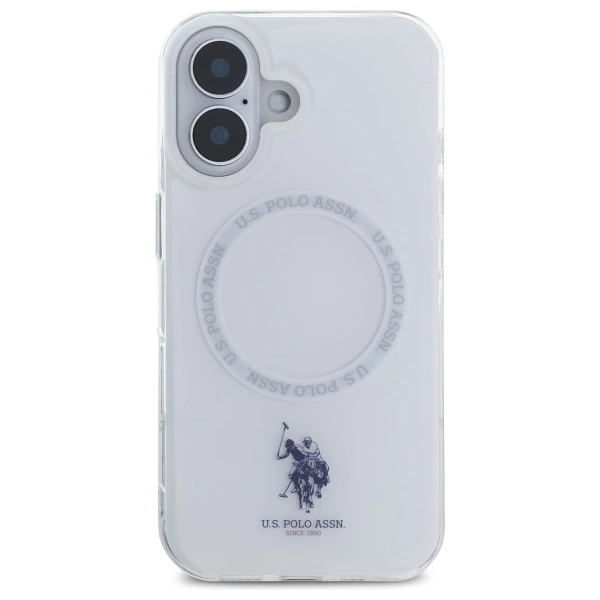 US Polo IML Ring MagSafe iPhone 16 Case - Whiteeng